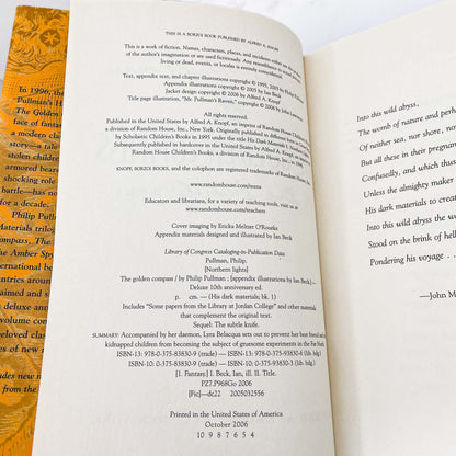 The Golden Compass by Philip Pullman [DELUXE ANNIVERSARY EDITION] 2006 • His Dark Materials #1