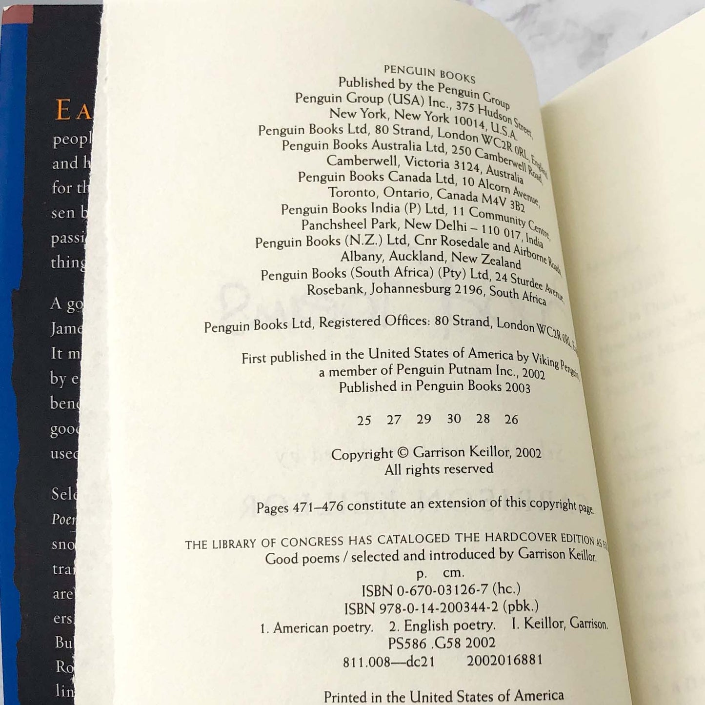 Good Poems selected & introduced by Garrison Keillor [DELUXE TRADE PAPERBACK] 2002