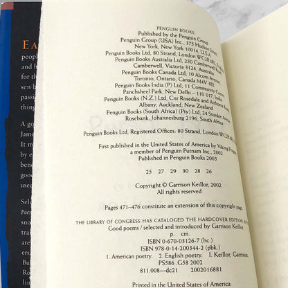 Good Poems selected & introduced by Garrison Keillor [DELUXE TRADE PAPERBACK] 2002