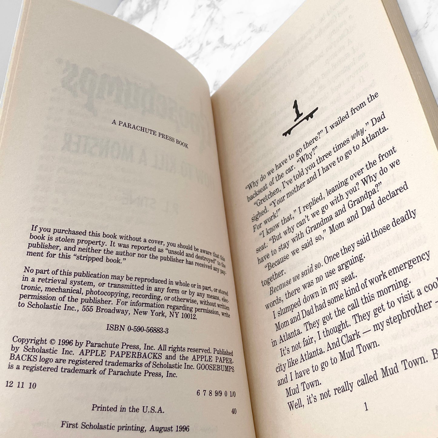 How to Kill a Monster by R.L. Stine [FIRST EDITION PAPERBACK] 1996 • Goosebumps #46 • Mint!