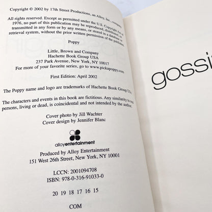 Gossip Girl by Cecily von Ziegesar [FIRST EDITION] 2002 • Poppy