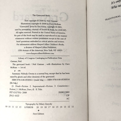 The Graveyard Book by Neil Gaiman [FIRST EDITION] 2008 • Harper Collins