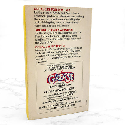 Grease: A Novelization by Ron De Christoforo [FIRST PAPERBACK PRINTING] 1978 • Pocket Books