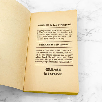 Grease: A Novelization by Ron De Christoforo [FIRST PAPERBACK PRINTING] 1978 • Pocket Books