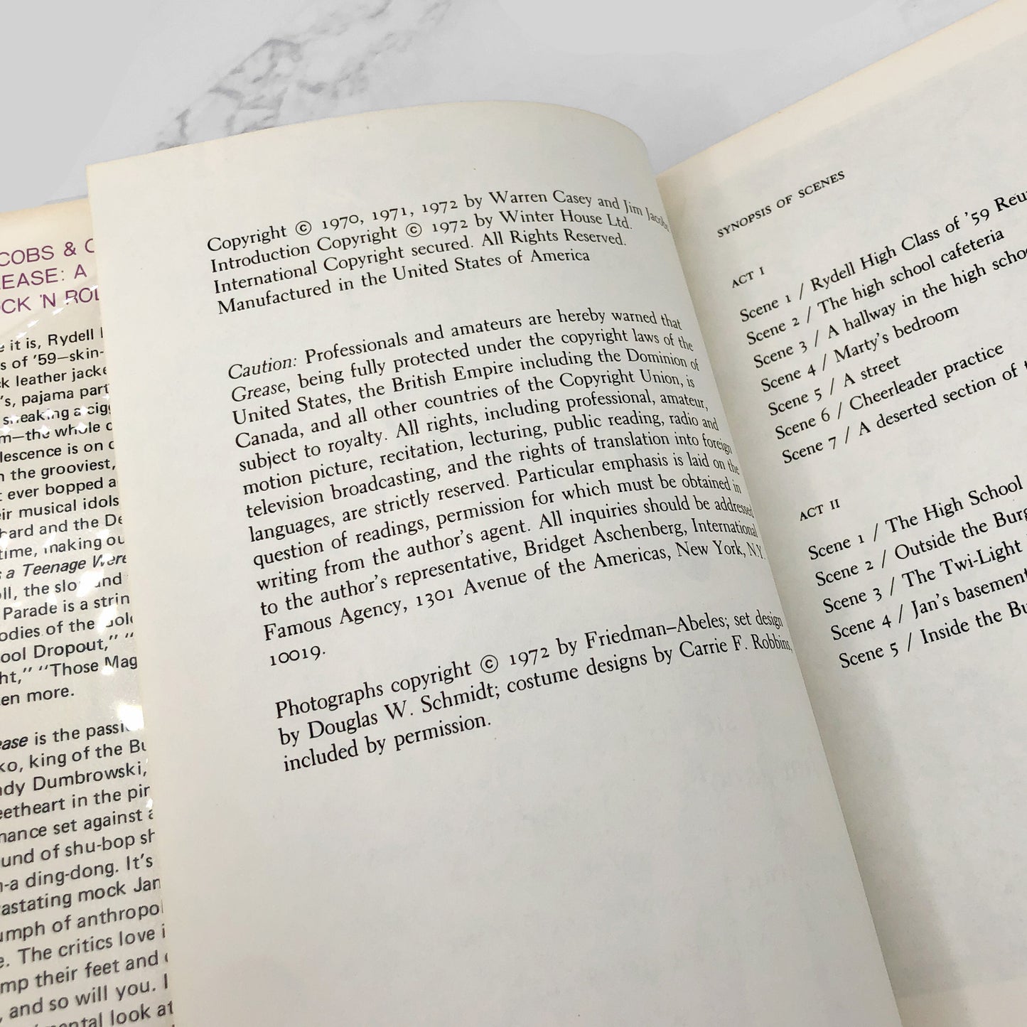 Grease: A New Rock Musical by Jim Jacobs & Warren Casey [1972 HARCOVER] BCE • Winter House