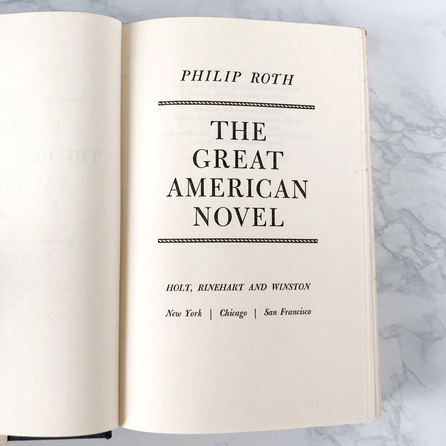 The Great American Novel by Philip Roth [FIRST BOOK CLUB EDITION] 1973 • Holt Rinehart & Winston