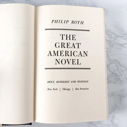 The Great American Novel by Philip Roth [FIRST BOOK CLUB EDITION] 1973 • Holt Rinehart & Winston