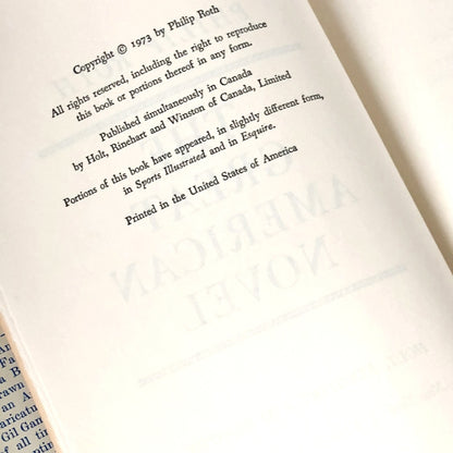 The Great American Novel by Philip Roth [FIRST BOOK CLUB EDITION] 1973 • Holt Rinehart & Winston