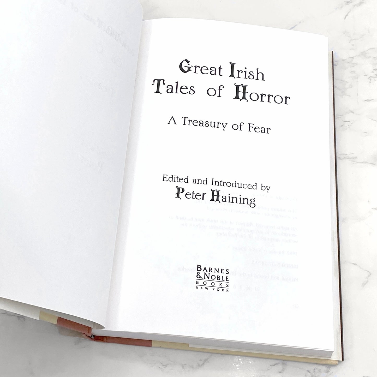 Great Irish Tales of Horror: A Treasury of Fear edited by Peter Haining [HARDCOVER RE-ISSUE] 1997 • B&N