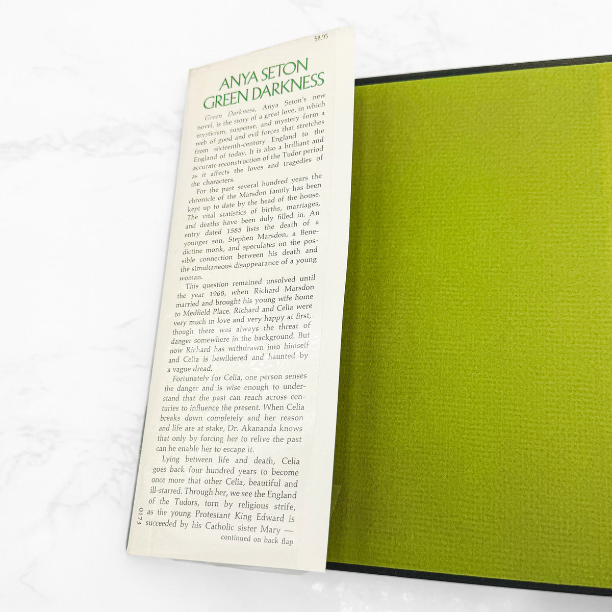 Green Darkness by Anya Seton SIGNED! [FIRST EDITION • FIRST PRINTING] 1972 • Houghton Mifflin