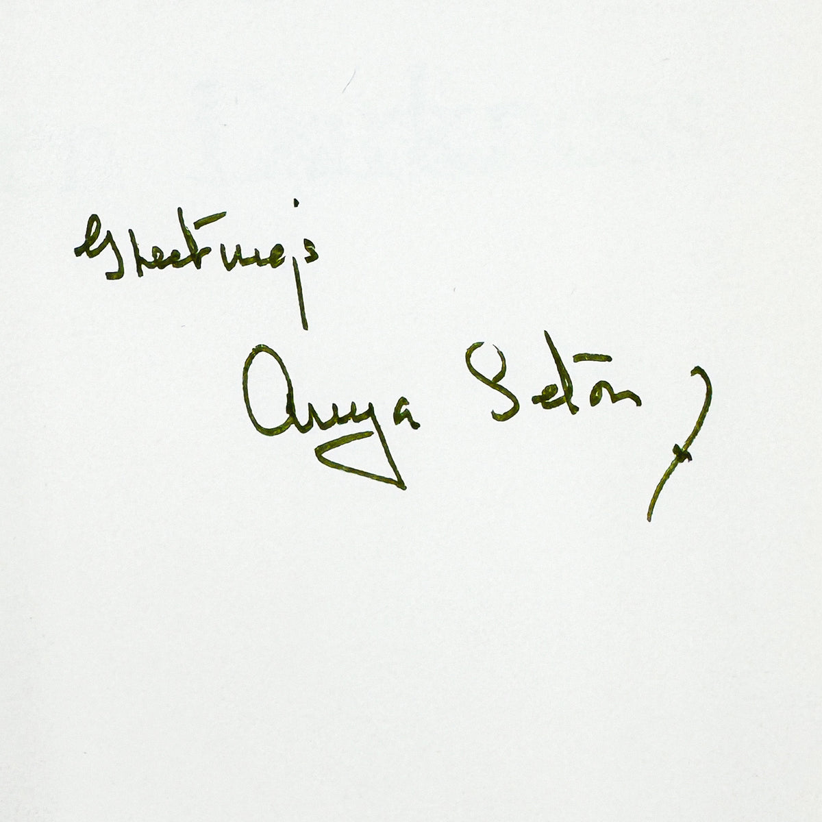 Green Darkness by Anya Seton SIGNED! [FIRST EDITION • FIRST PRINTING] 1972 • Houghton Mifflin