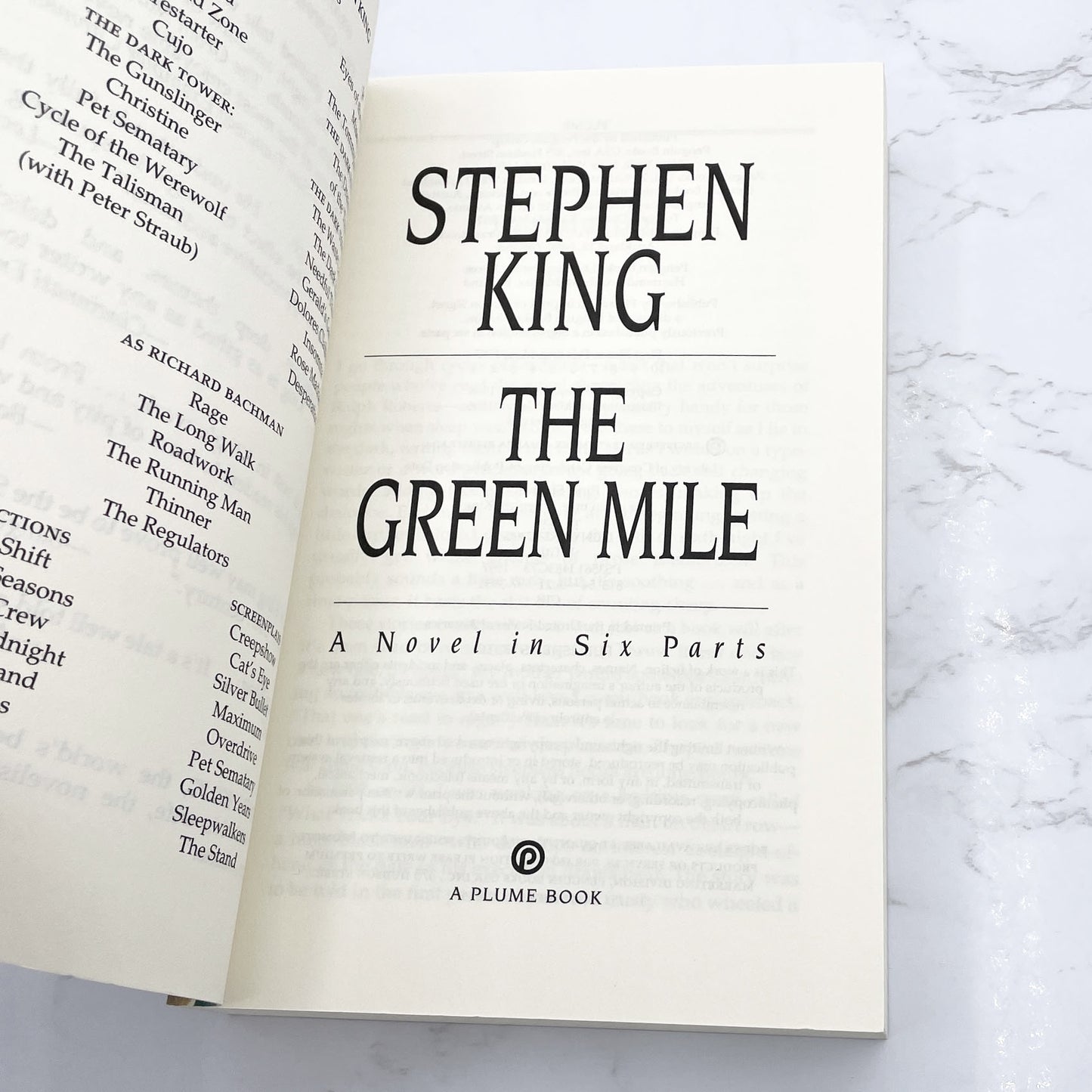 The Green Mile: The Complete Serial Novel by Stephen King [FIRST EDITION • FIRST PRINTING] 1997 • Plume