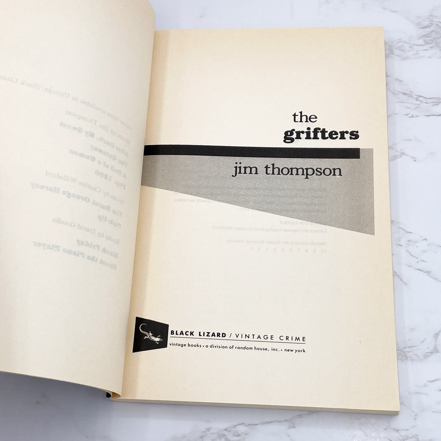 The Grifters by Jim Thompson [TRADE PAPERBACK] 1990 • Black Lizard
