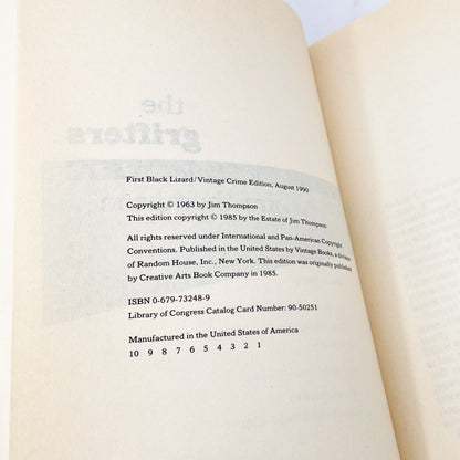 The Grifters by Jim Thompson [TRADE PAPERBACK] 1990 • Black Lizard