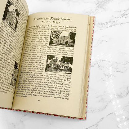 The Official Guidebook & Map of Colonial Williamsburg [ANTIQUE HARDCOVER] 1951 • incl. Map, Ticket & Insert