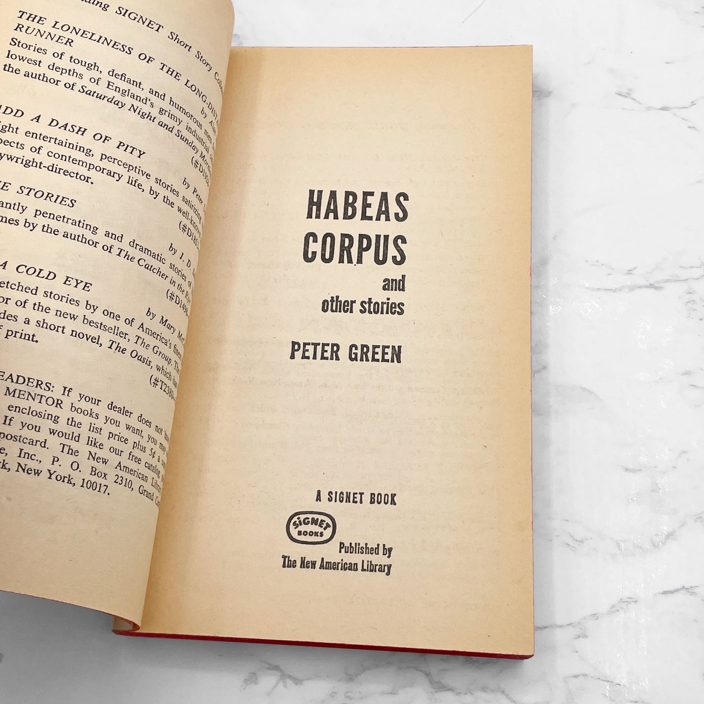 Habeas Corpus and Other Stories by Peter Green [FIRST PAPERBACK PRINTING] 1964 • Signet