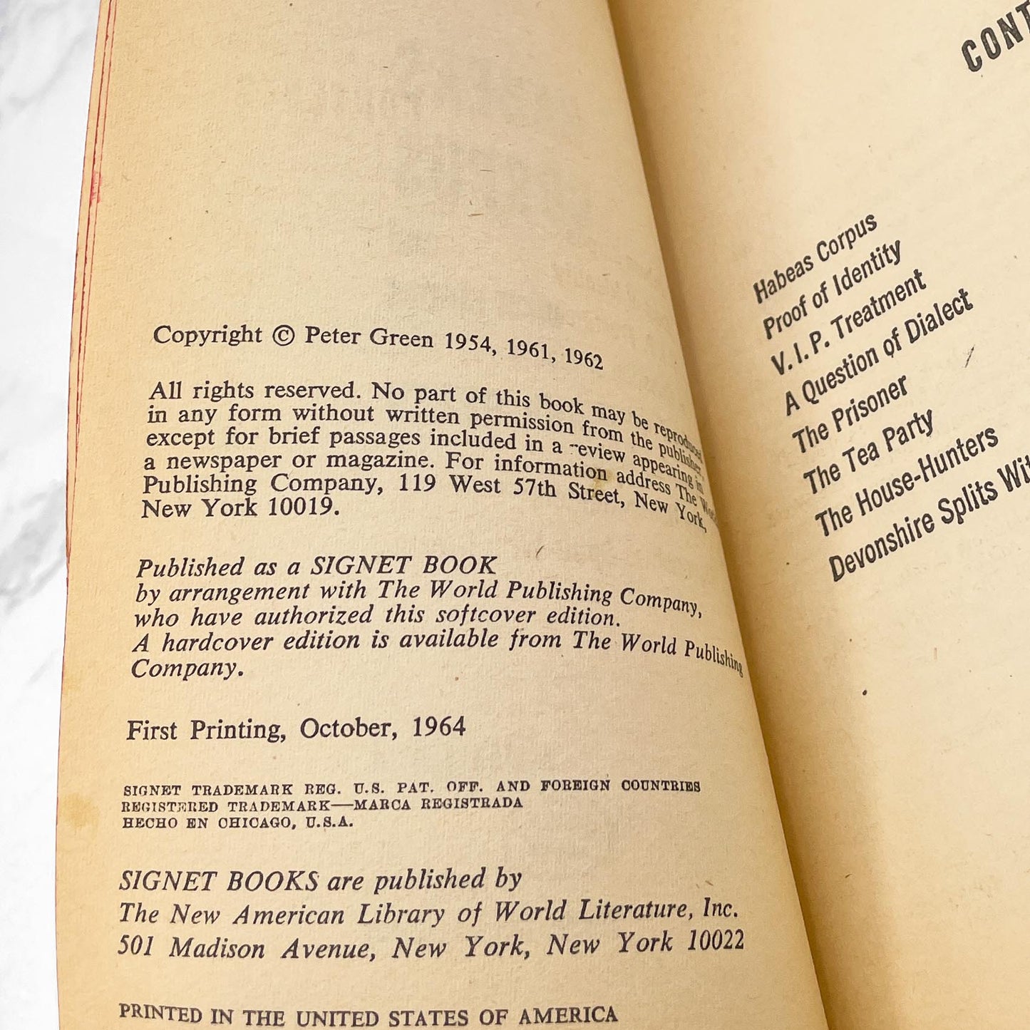 Habeas Corpus and Other Stories by Peter Green [FIRST PAPERBACK PRINTING] 1964 • Signet