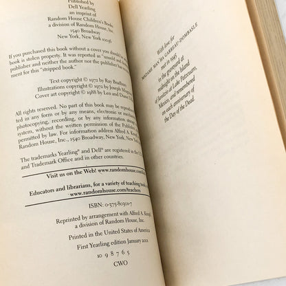 The Halloween Tree by Ray Bradbury [TRADE PAPERBACK] 2001 • Yearling