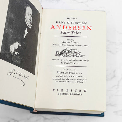 Hans Christian Andersen Fairy Tales Vol. I edited by Svend Larsen [MINIATURE HARDCOVER + SLIPCASE] 1970 • Flensted • Denmark