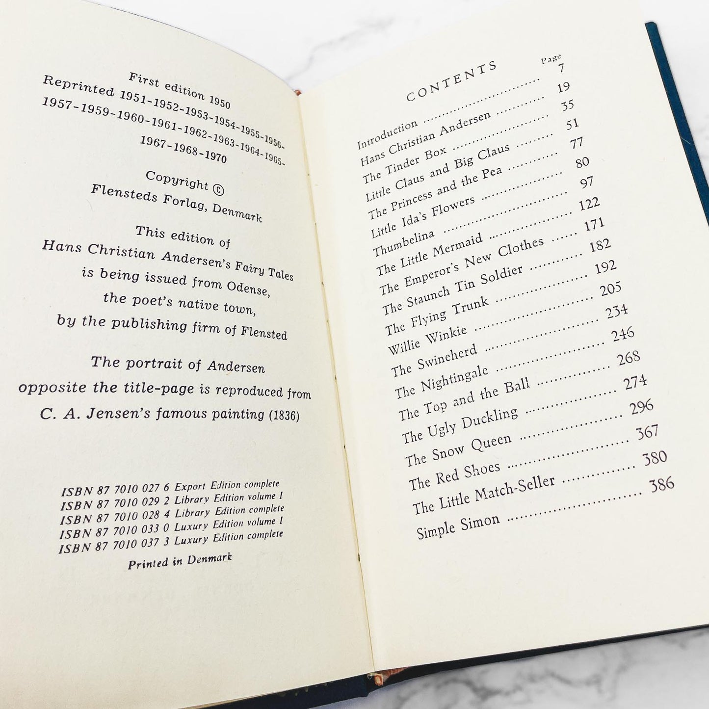 Hans Christian Andersen Fairy Tales Vol. I edited by Svend Larsen [MINIATURE HARDCOVER + SLIPCASE] 1970 • Flensted • Denmark