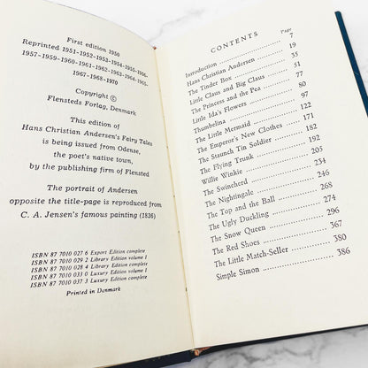 Hans Christian Andersen Fairy Tales Vol. I edited by Svend Larsen [MINIATURE HARDCOVER + SLIPCASE] 1970 • Flensted • Denmark