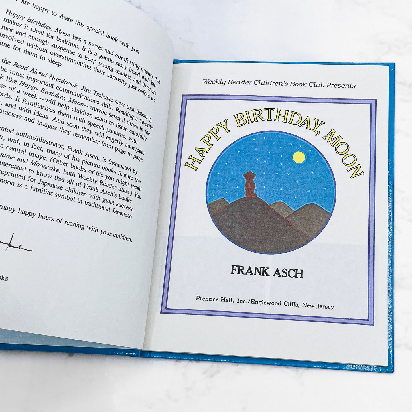 Happy Birthday, Moon by Frank Asch [1982 HARDCOVER] • Weekly Reader