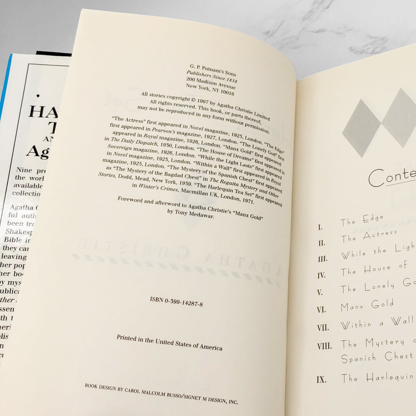 The Harlequin Tea Set and Other Stories by Agatha Christie [1997 HARDCOVER] • G.P Putnam's Sons