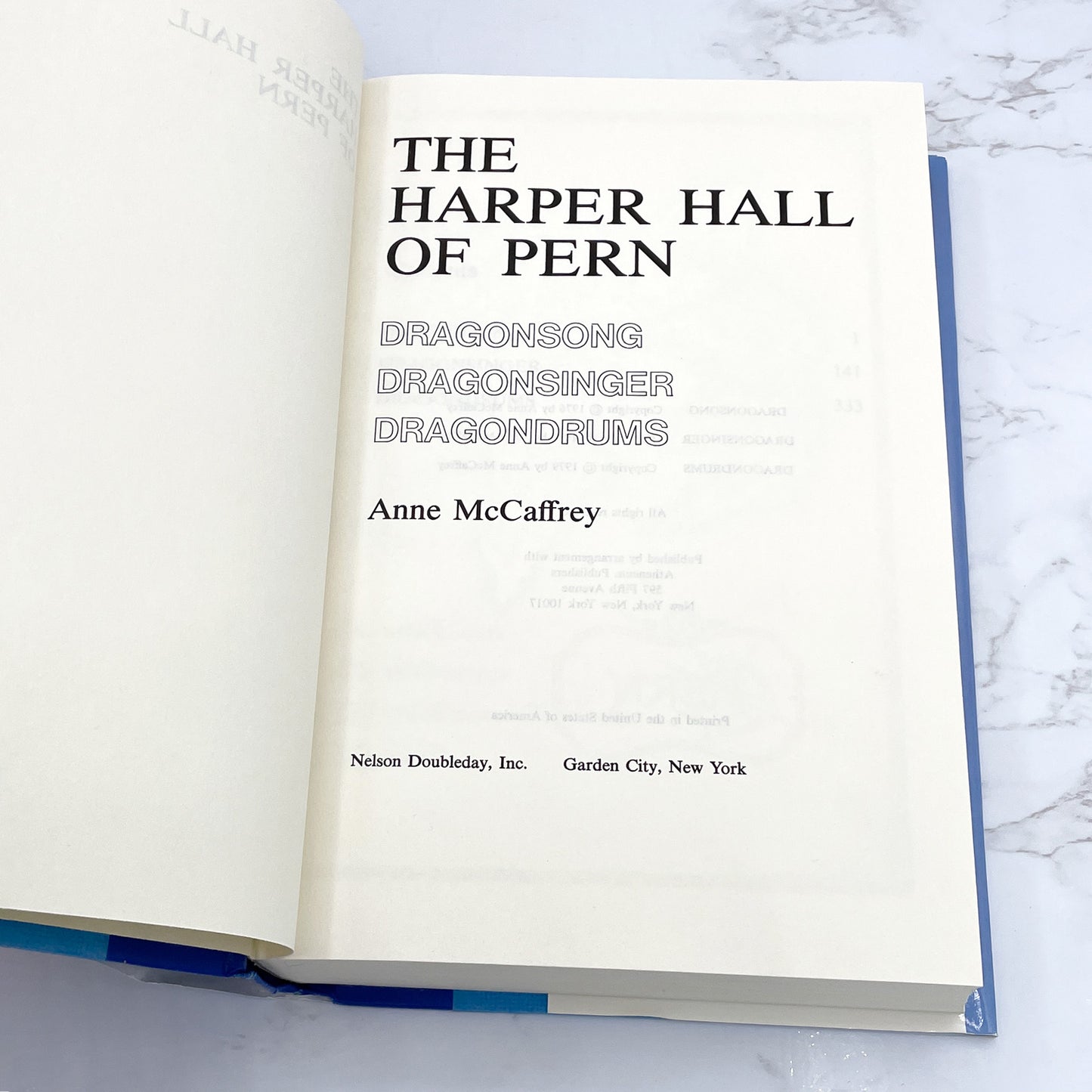 The Harper Hall of of Pern Trilogy (Dragonsong, Dragonsinger, Dragondrums) by Anne McCaffrey [FIRST EDITION OMNIBUS] BCE • 1984 • Doubleday