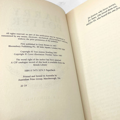 Harry Potter and the Philosopher's Stone by J.K. Rowling [FIRST U.K. PAPERBACK EDITION] 1997 • Bloomsbury • Mint