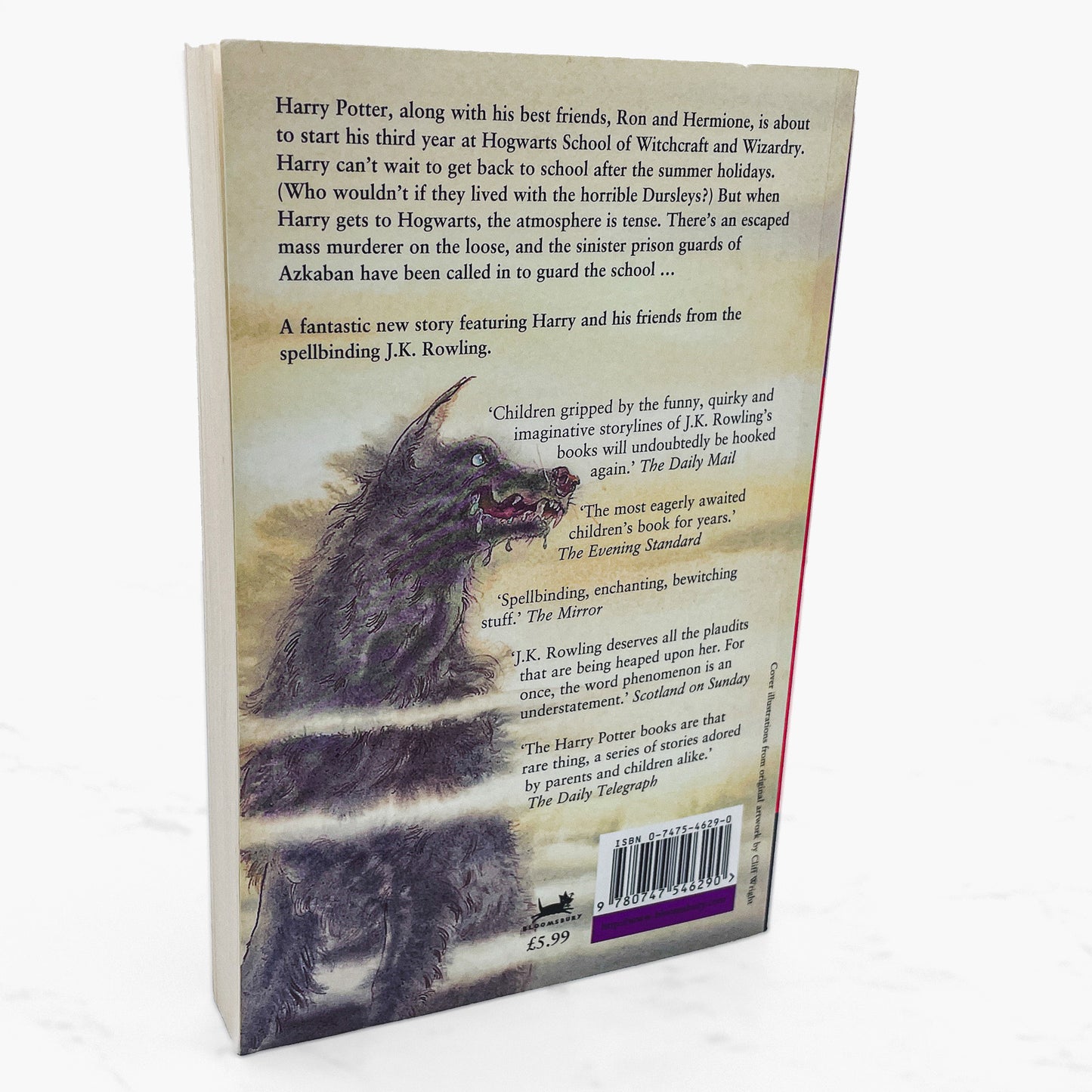 Harry Potter & The Prisoner of Azkaban by J.K. Rowling [FIRST U.K. PAPERBACK EDITION] 1999 • Bloomsbury • 8th Print