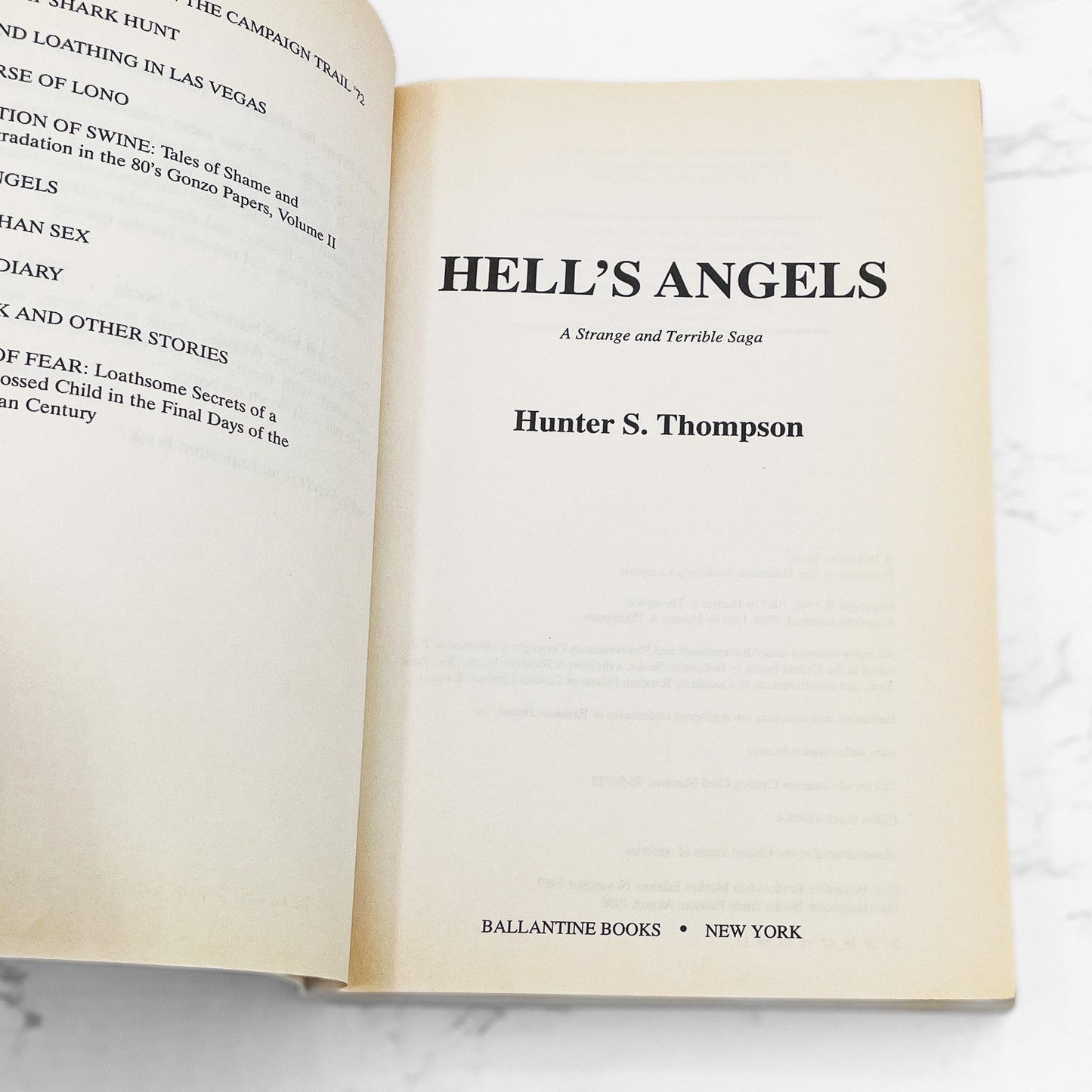 Hell's Angels by Hunter S. Thompson [TRADE PAPERBACK] 1996 • Ballantine