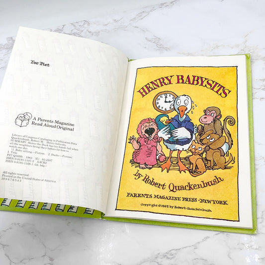 Henry Babysits by Robert M. Quackenbush [FIRST EDITION] 1983