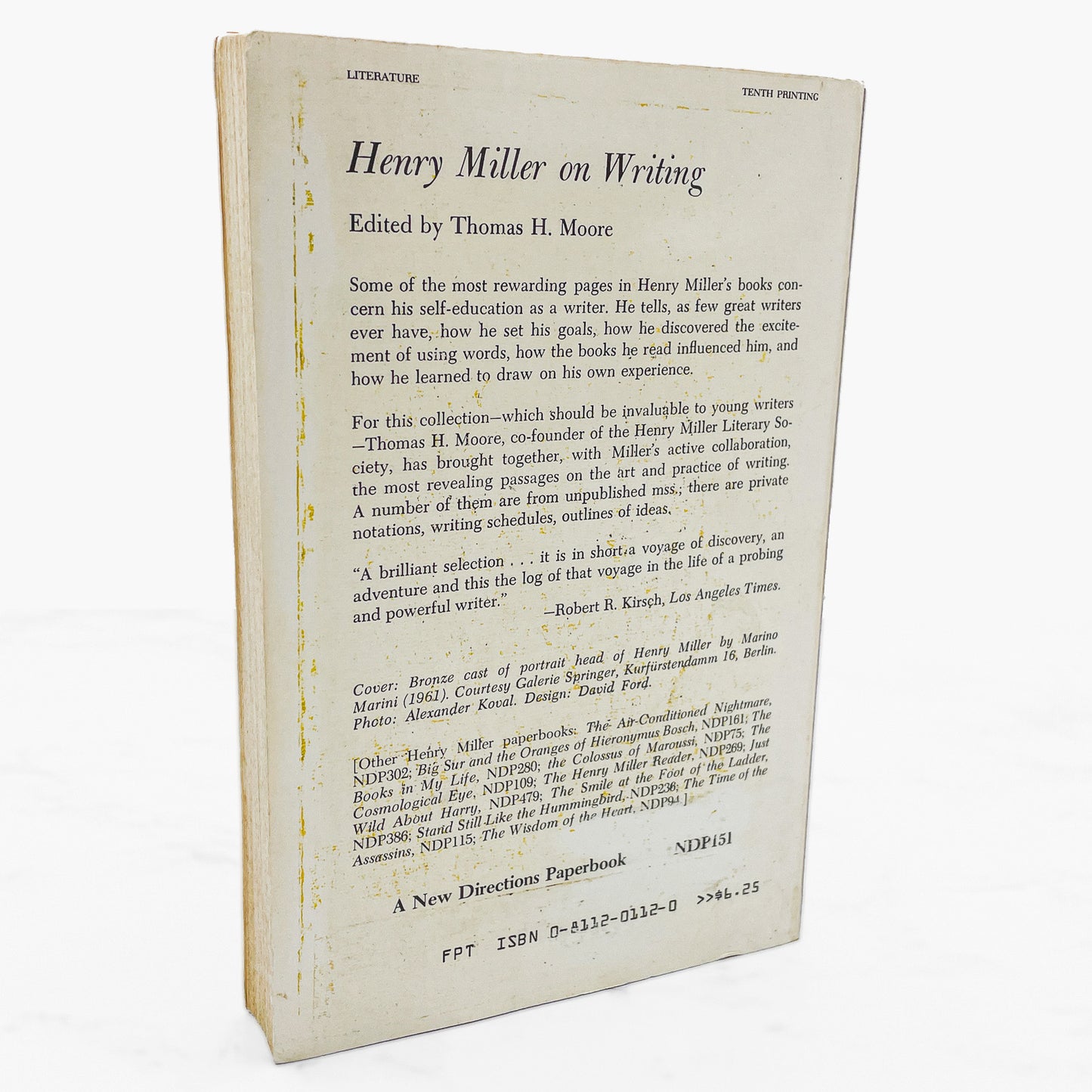 Henry Miller on Writing [TRADE PAPERBACK] 1964 • New Directions