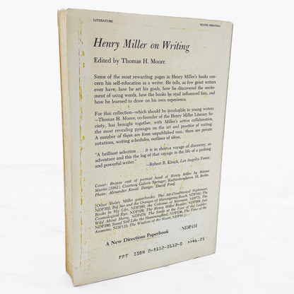 Henry Miller on Writing [TRADE PAPERBACK] 1964 • New Directions