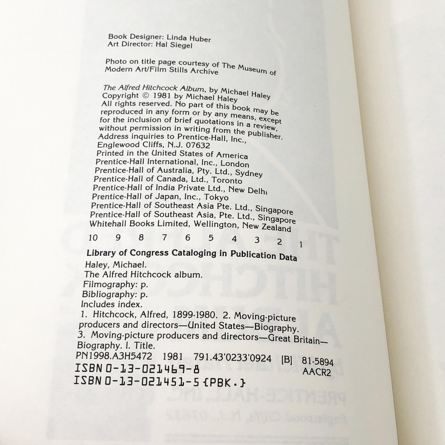 The Alfred Hitchcock Album by Michael Haley [FIRST EDITION PAPERBACK] 1981 • Prentice-Hall