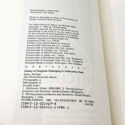 The Alfred Hitchcock Album by Michael Haley [FIRST EDITION PAPERBACK] 1981 • Prentice-Hall