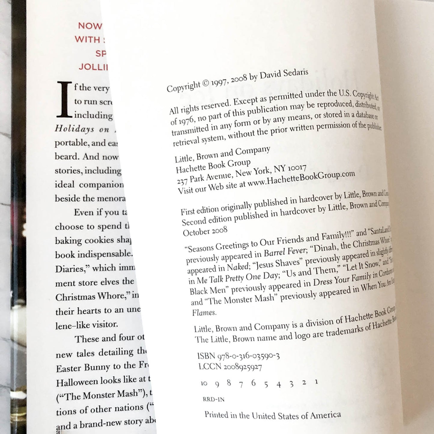 Holidays on Ice by David Sedaris [HARDCOVER RE-ISSUE] 2008 • Little Brown