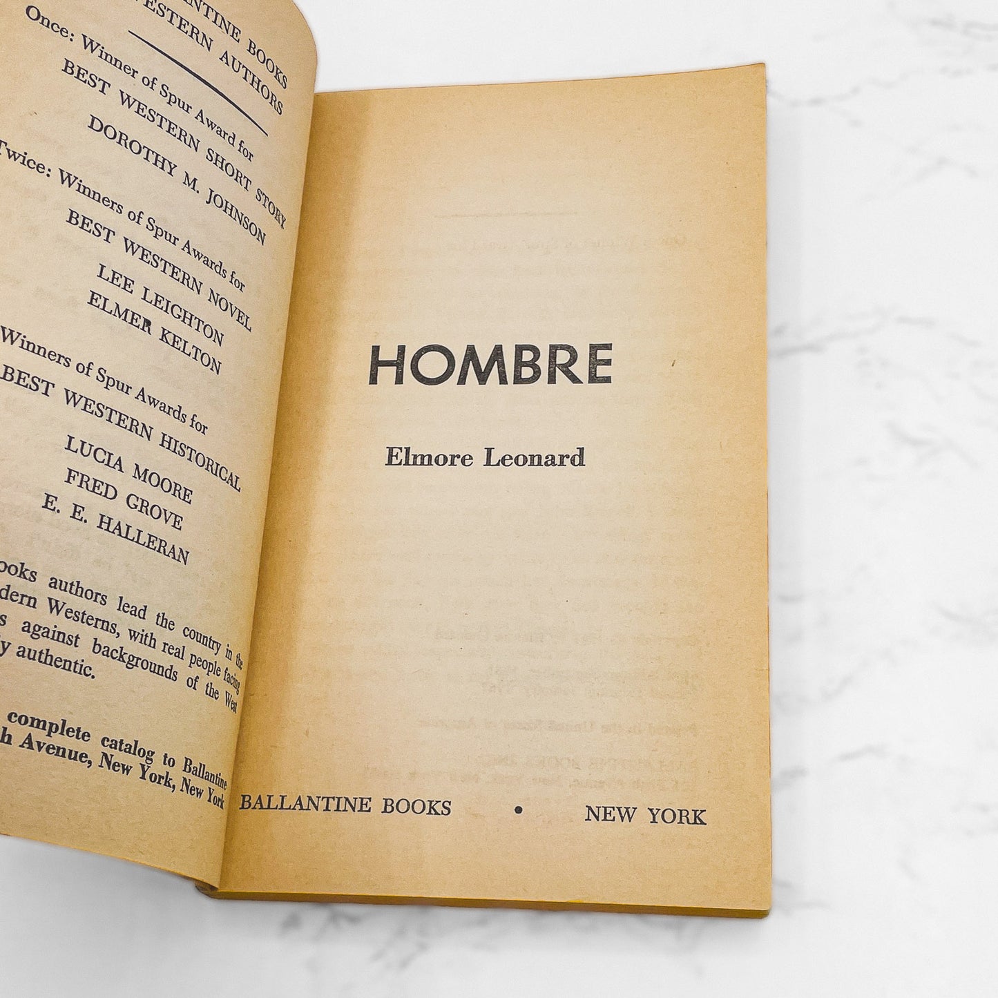 Hombre by Elmore Leonard [SECOND PAPERBACK PRINTING] 1967 • Ballantine • Movie Tie-in