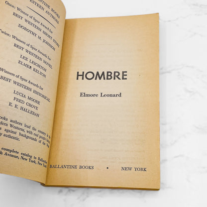 Hombre by Elmore Leonard [SECOND PAPERBACK PRINTING] 1967 • Ballantine • Movie Tie-in