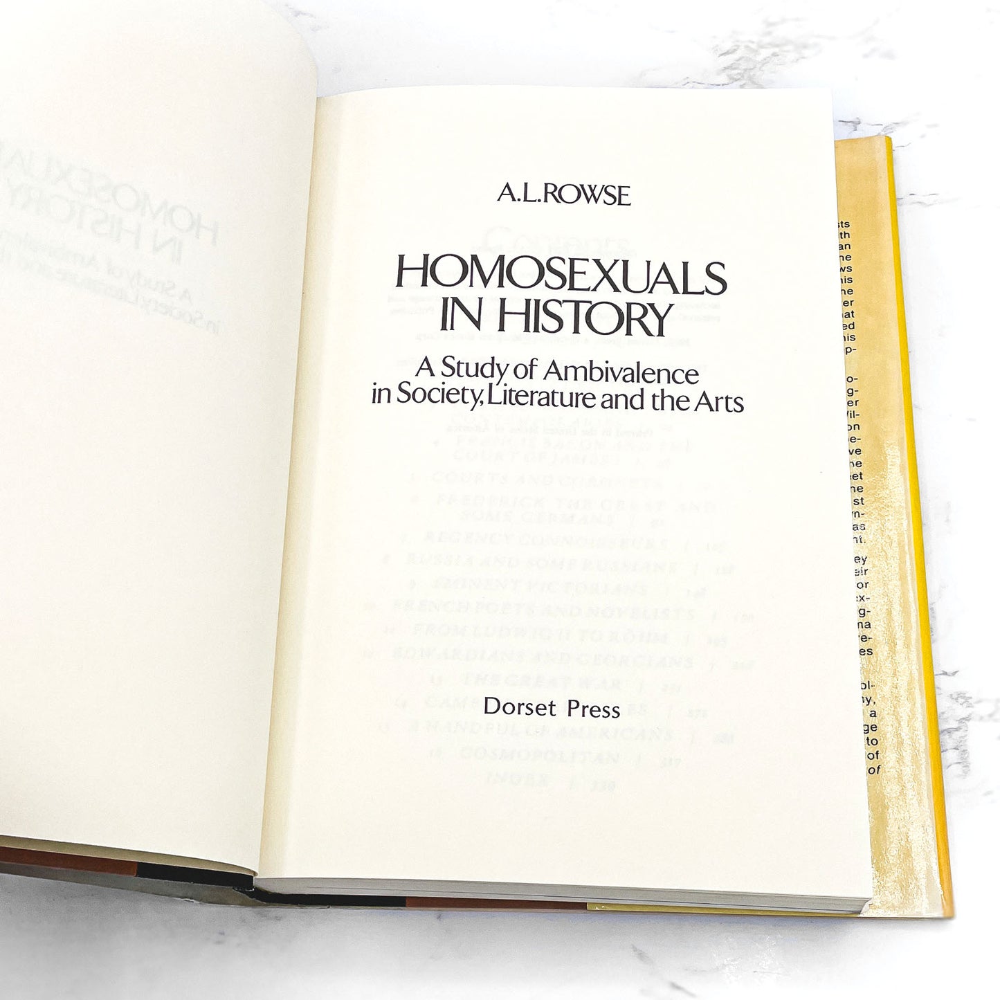 Homosexuals in History by A.L. Rowse [HARDCOVER RE-ISSUE] 1983 • Dorset Press