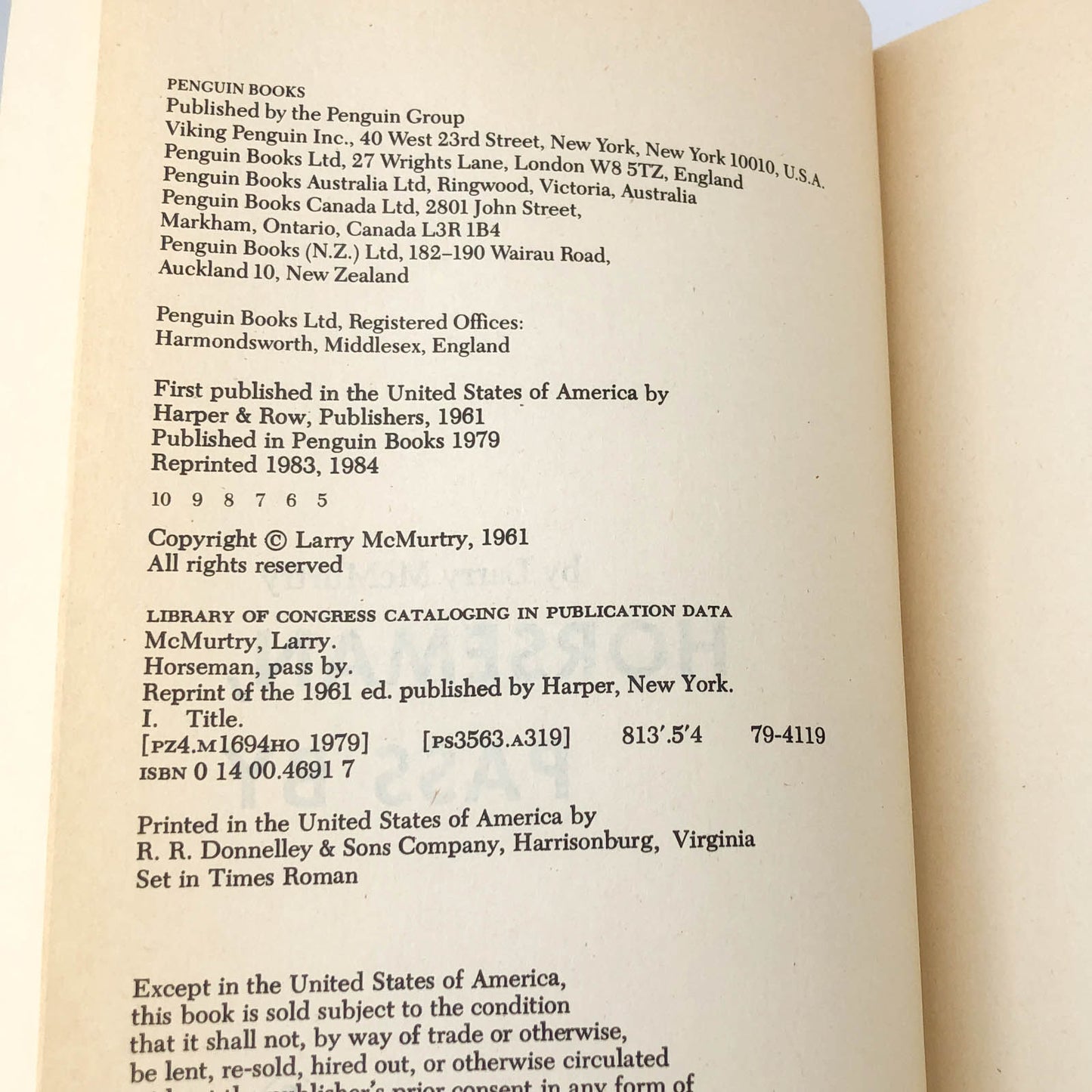 Horseman, Pass By by Larry McMurtry [1984 TRADE PAPERBACK] • Penguin