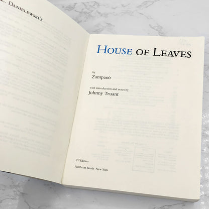House of Leaves by Mark Z. Danielewski [2-COLOR EDITION / BLUE] 2000 • Pantheon Softcover