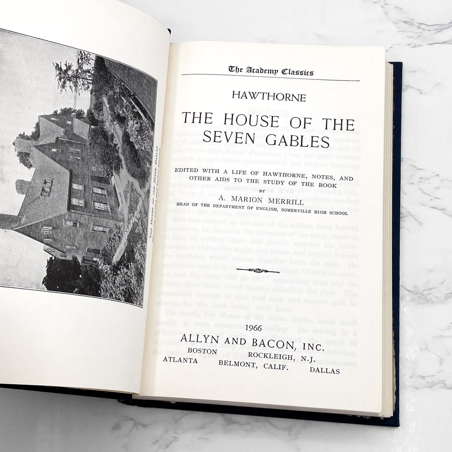 The House of the Seven Gables by Nathaniel Hawthorne [POCKET HARDCOVER] 1966 • Allyn & Bacon • Academy Classics