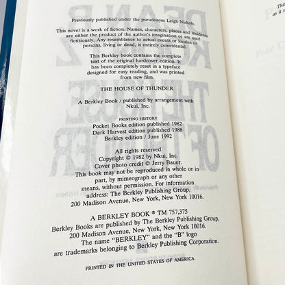 The House of Thunder by Dean Koontz [FIRST HARDCOVER EDITION] BCE • 1992 • Berkley