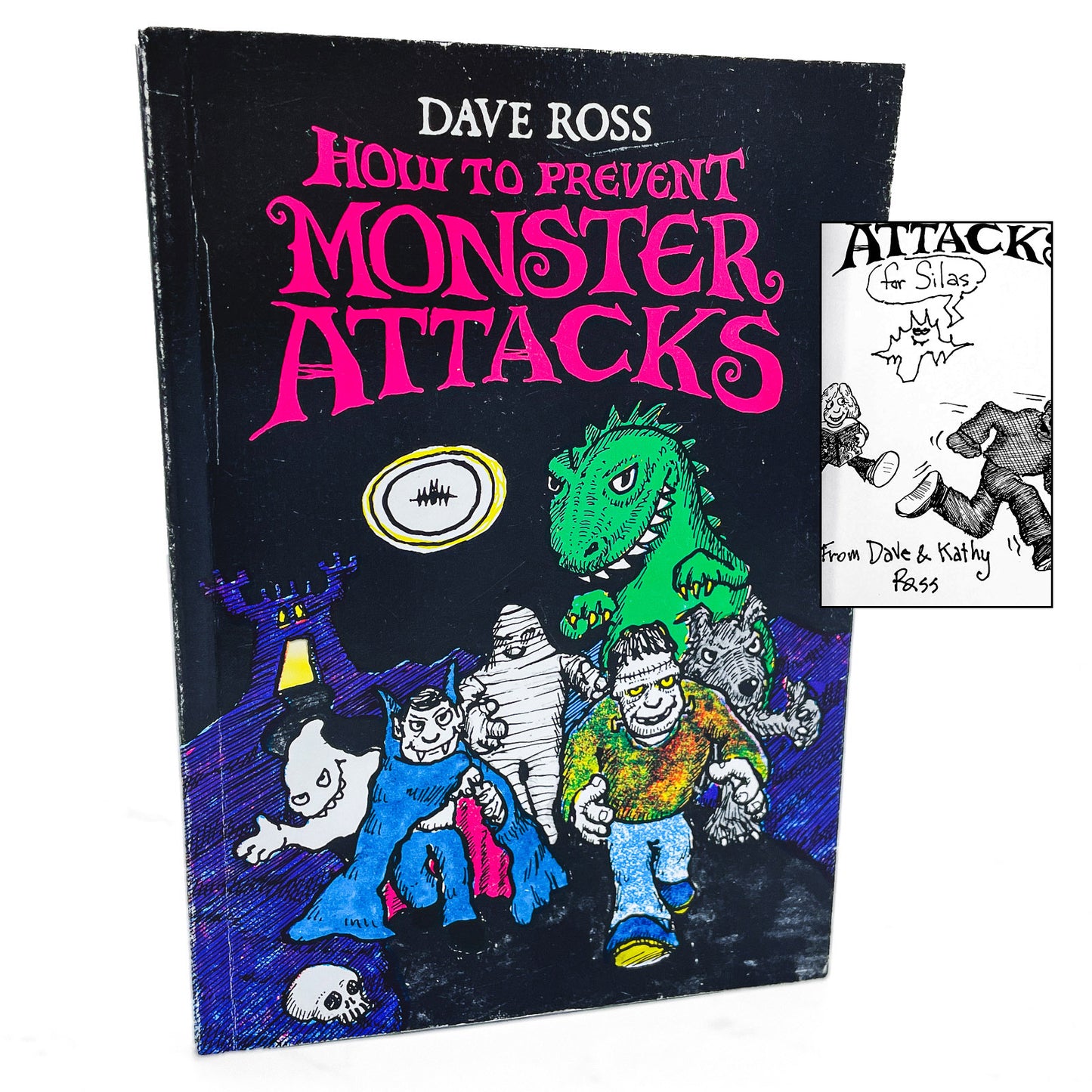 How to Prevent Monster Attacks by Dave Ross SIGNED + DOODLED! [PAPERBACK ADVANCE] 1984