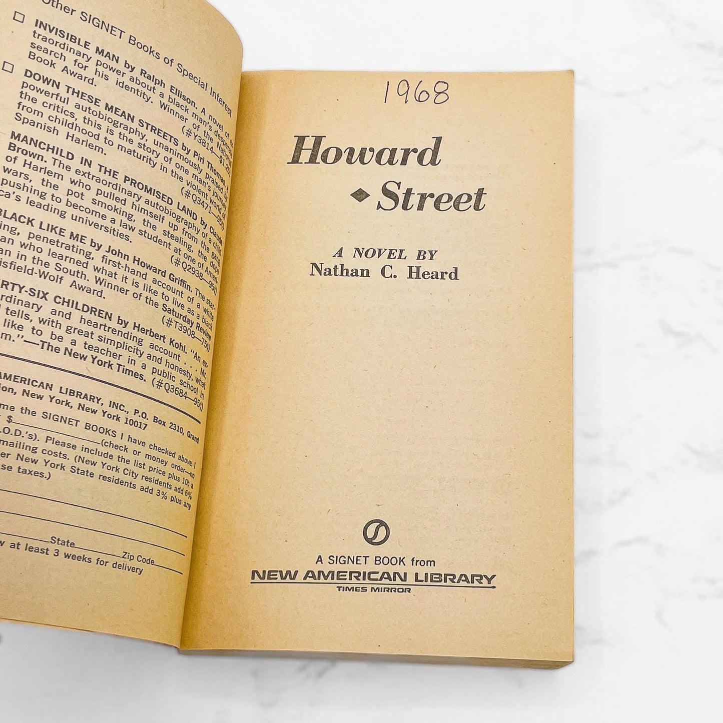 Howard Street by Nathan C. Heard [FIRST PAPERBACK EDITION] 1970 • Signet
