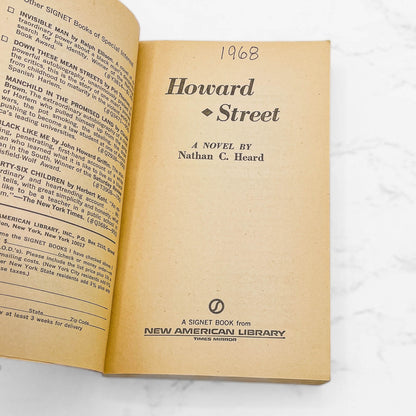 Howard Street by Nathan C. Heard [FIRST PAPERBACK EDITION] 1970 • Signet