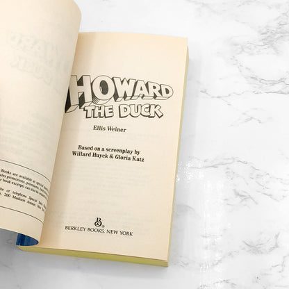 Howard The Duck by Ellis Weiner [MOVIE TIE-IN PAPERBACK] 1986 • Berkley