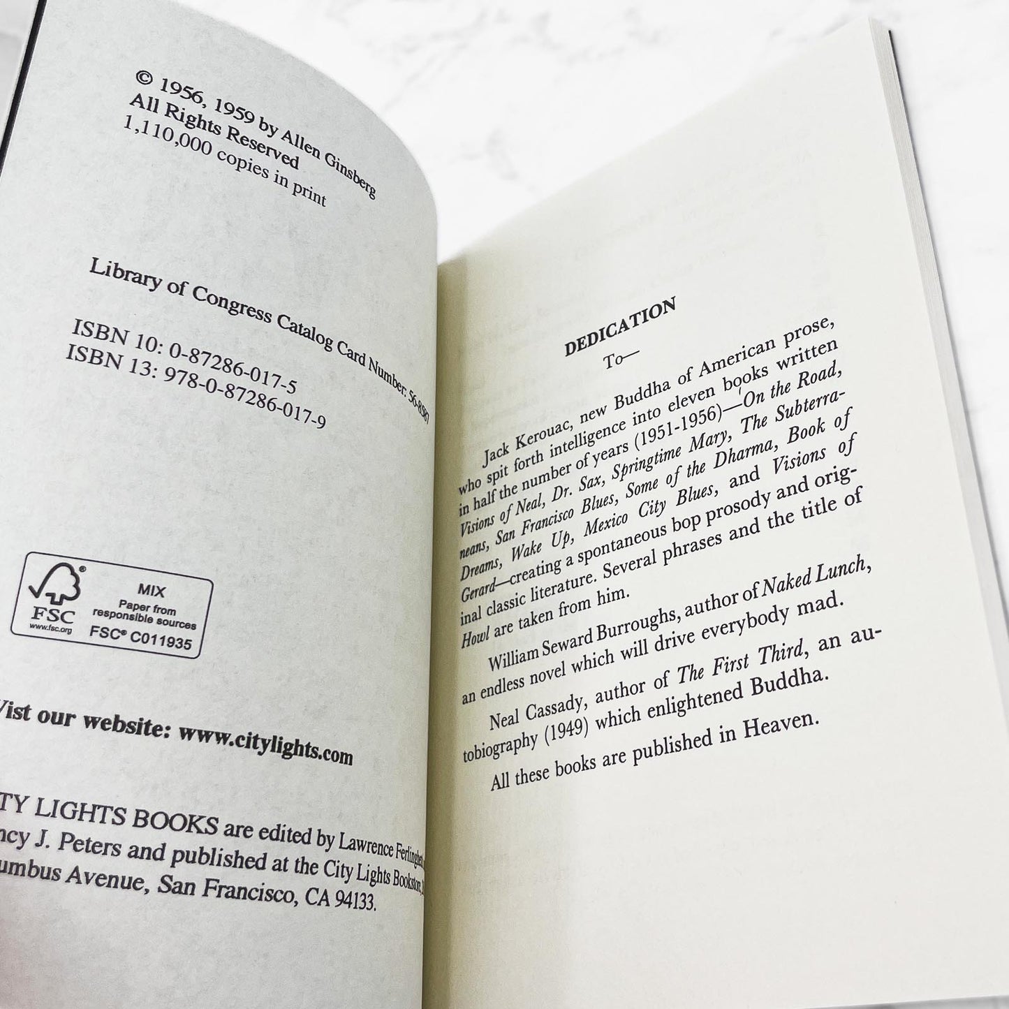 Howl and Other Poems by Allen Ginsberg [PAPERBACK RE-ISSUE] 2001 • City Lights