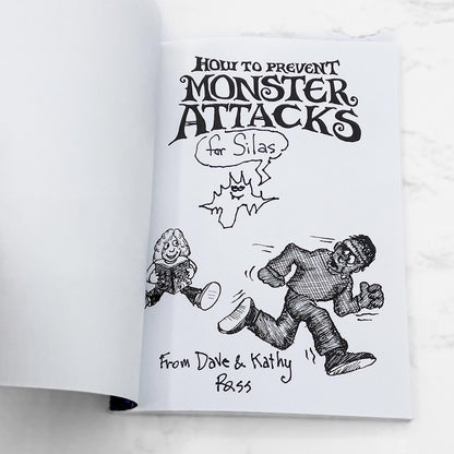 How to Prevent Monster Attacks by Dave Ross SIGNED + DOODLED! [PAPERBACK ADVANCE] 1984